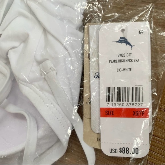 Tommy Bahama Pearl High Neck Bra Bikini Top in White - Picture 4 of 7